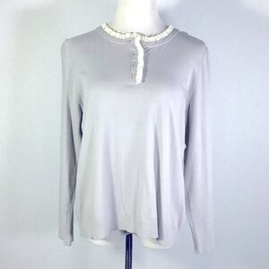 Talbots Ruffled Henley sweater